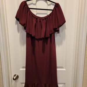 Burgundy LuLaRoe Cici Dress